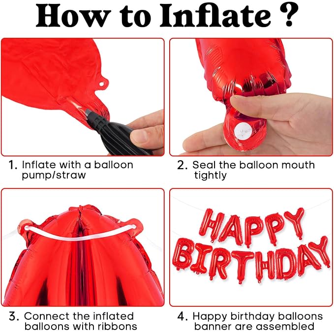 Happy Birthday Balloons Banner, Foil Balloon Personalized Name Letters Balloons - Image 7