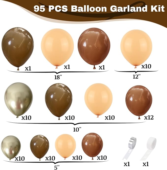 Brown Balloon Garland Arch Kit, Nude Tan Balloon Set - Image 4