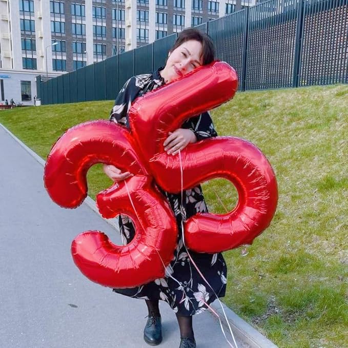 Numbers 40 Balloon 40Inch Red Balloons - Image 4