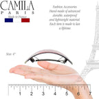 Camila Paris CP3324 French Hair Barrette Oval For Thick Curly Wavy Long Hair, Strong Hold Grip Hair Clips for Women, No Slip Rubberized Metal Clasp, Styling Girls Hair Accessories, Made in France