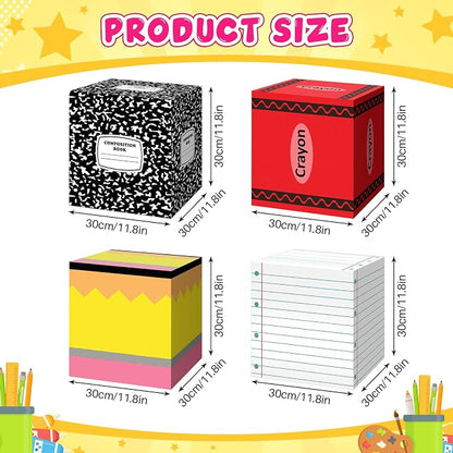 4 Pcs Back to School Balloon Box Decoration Sets Include Pencil Crayon Notebook - Image 2