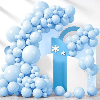 200 Pieces Light Blue Balloons Different Sizes Pastel Blue Balloons Garland by BHUCUTU