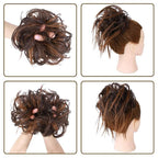 HMD Tousled Updo Messy Bun Hair Piece Hair Extension Ponytail With Elastic Rubber Band Updo Extensions Hairpiece Synthetic Hair Extensions Scrunchies Ponytail Hairpieces for Women 6AH30#