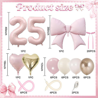 Pink 40 Inch Balloon Number 25 for 25th Birthday Decorations Women, Dusty Blush - Image 2