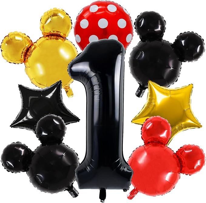 Vuzvuv Red Black Gold Foil Balloon Set by Vuzvuv
