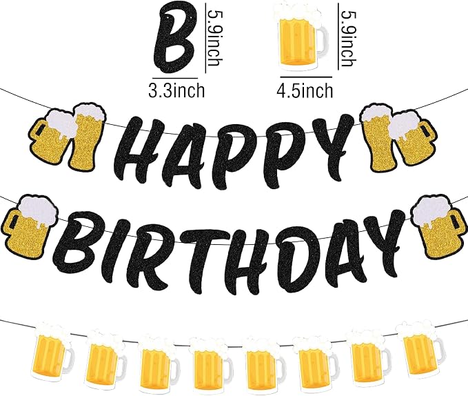 Beer Birthday Banner for Beer Party and Birthday Wedding Party Supplies - Image 2