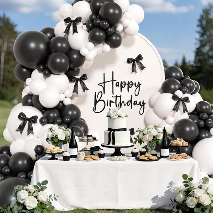 155pcs Black and White Balloon Arch Kit - Image 7