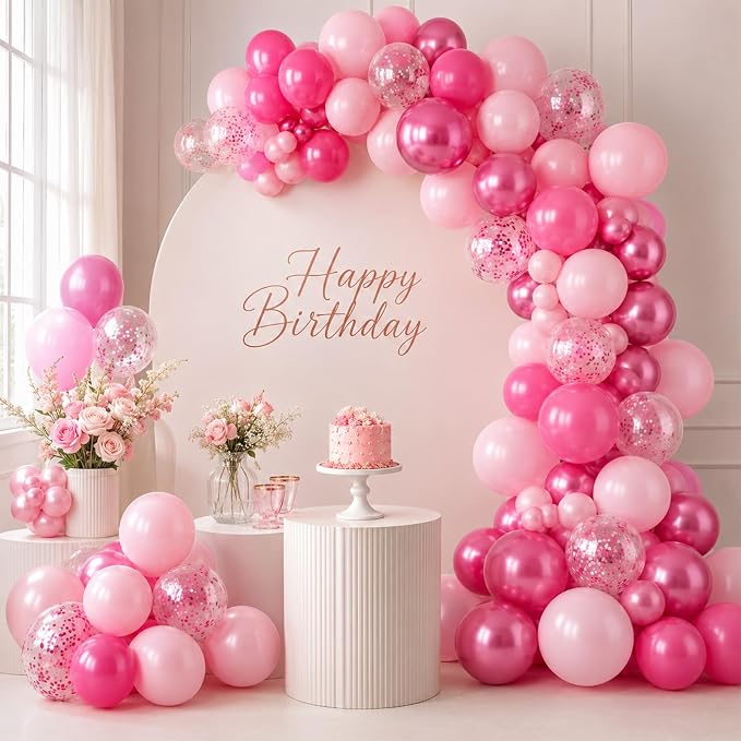 Paready Hot Pink Balloons Set - Image 6