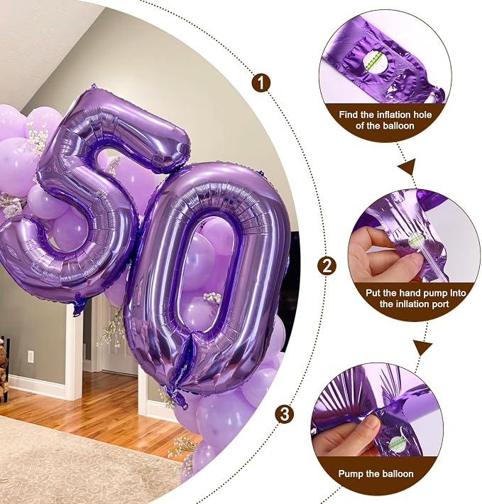 29 Balloon 40 inch Purple Number Balloons - Image 7