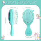 Toddler Hair Brush - Mini Hair Brush for Kids - Travel Brush for Boys and Girls - Unicorn Brush with Air Cushion - Blue