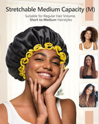 mikimini Black Shower Caps for Women Men & Girls 2 Packs, Reusable, Double Layers Waterproof Bathing Shower Hat with Soft Comfortable PEVA Lining, non-fading, Stretchy Shower Cap