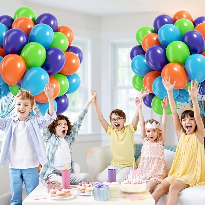 60pcs 12inch Blue and Orange Balloons - Image 4