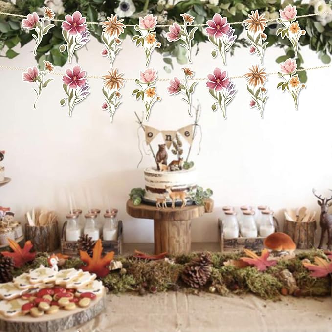 Wildflower Baby Shower Banner, Flower Birthday Party Decorations | Boho Garland - Image 5