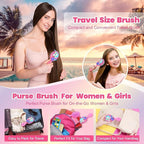 Toddler Hair Brush for Toddler Girls & Kids Ages 2-4+, Purple Mini Unicorn Hairbrush, Gentle Detangling brush, Wet & Dry Hair, Ball-Tip Bristles for Sensitive Scalp, Travel Hairbrush