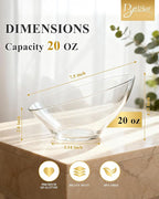 BESTSTAR 20OZ Plastic Clear Serving Bowls 8 Pack Angled Disposable Party Bowls for Chips, Salad, Fruit & Candy – Heavy Duty Clear Serving Bowls for Parties, Buffet, Catering, Wedding, Daily Use
