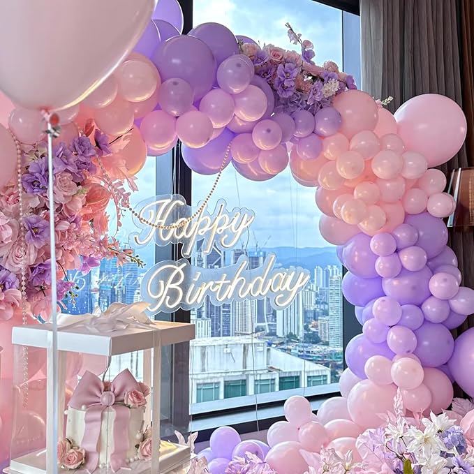 Voircoloria 105pcs Pink Party Latex Balloons, 12inch | - Image 5