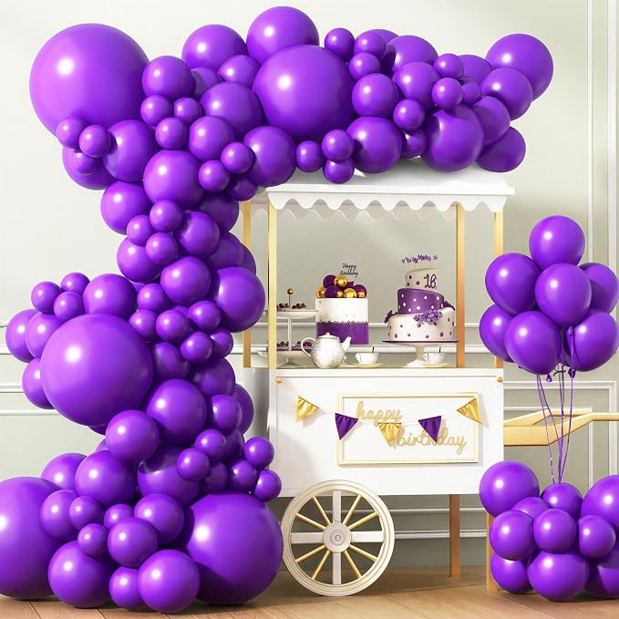 APLANET 150pcs Dark Purple Balloons Different Sizes of 18 12 10 5 Inch Royal by ZJHAI