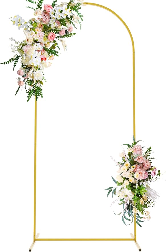 6FT Arch Backdrop Stand Gold Metal Wedding Arch Backdrop Stand | Metal Backdrop by Wokceer
