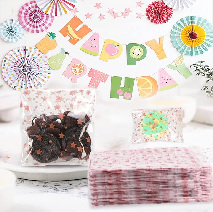COQOFA 100 Pcs 4x 6 In Star Self-Sealing Cellophane Treat Bag, Baby Shower - Image 4