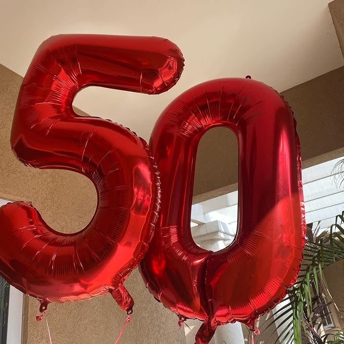 40 Inch Red 25 Number Balloons Giant Jumbo Huge 25 or 52 Foil Mylar Helium - Image 5