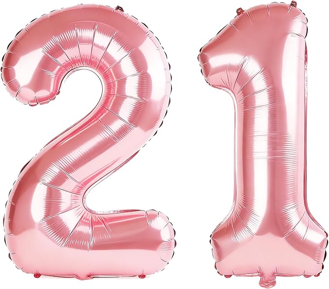 40 Inch Number 21 Balloons for 21st Birthday Party Decorations, 0-100 Jewelry by FOBELEC