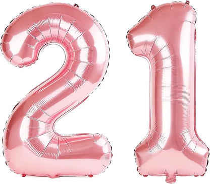 40 Inch Number 21 Balloons for 21st Birthday Party Decorations, 0-100 Jewelry by FOBELEC