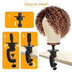 Wig Stand Mannequin Head Holder 1 Pack Black Cosmetology Manikin Stand Mannequin Head Holder Clamp Wig Head Stand Holder for Table Training