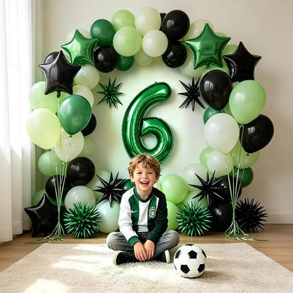 TONIFUL 6th Birthday Balloons Kit 40 Inch Dark Green Large Number 6 Balloon | - Image 6