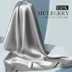 100% Mulberry Silk Pillowcase for Hair and Skin, 22 Momme Pure Natural Silk Pillow Case Both Sided with Zipper, Pillow Cover for Women Mom Men (Silver Grey, King 20''×40'', 1 Pack)