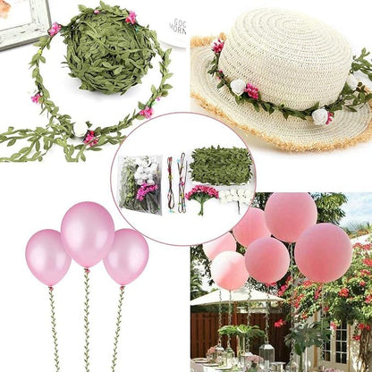 66 Ft Leaf Ribbon, Artificial Eucalyptus Garland Rattan Leaf String | - Image 4