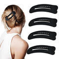 4 Pcs Flat Hair Clips for Women - Large Matte Flat Claw Clips for Thin Hair, Stylish Hair Accessories for Daily Styling（Matte Black)