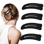 4 Pcs Flat Hair Clips for Women - Large Matte Flat Claw Clips for Thin Hair, Stylish Hair Accessories for Daily Styling（Matte Black)