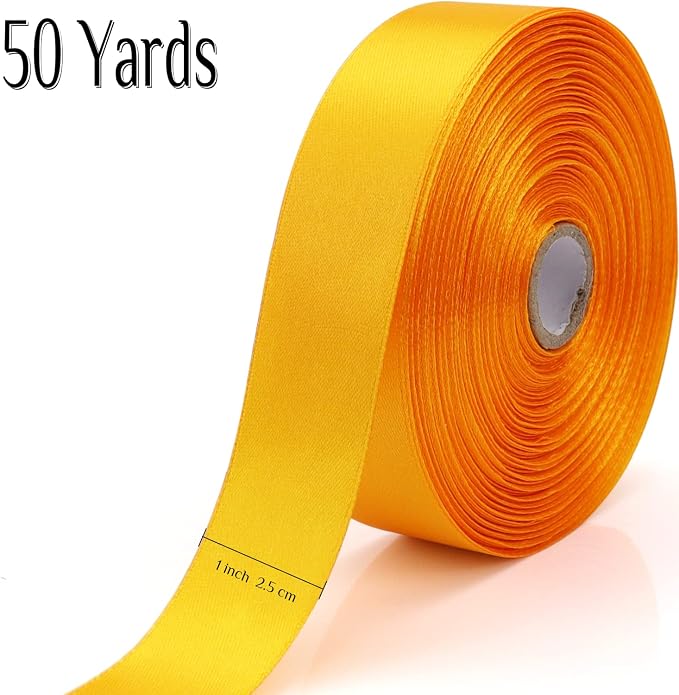 Nsilu 1 inch Gold Ribbon for Gift Wrapping 50 Yards Perfect Wedding Party - Image 2