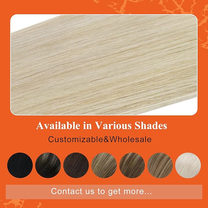 Full Shine Invisible Tape in Hair Extensions Color 60 Blonde Remy Skin Weft 12Inch Tape in Extensions 20 Pcs Seamless Invisible Brazilian Real Human Hair for Wedding Natural 30G