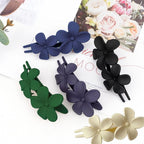 5 Pcs Flower Flat Claw Clips for Women Brown Flat Hair Clips Spring Flat Hair Clips for Thick Hair Non-Slip Matte Claw Clip Cute Floral Hair Clip for Girals