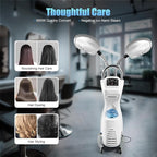 7 in 1 Professional Salon Hair Steamer Dryer 110V Stand Hair Dryer Hooded Treatment Perming Machine with Rolling Base, Floor Hooded Treatment Perming Machine