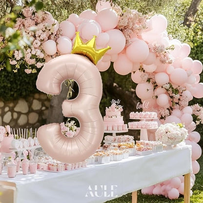 AULE 40 Inch Big Pink 3 Balloon Number - Image 5