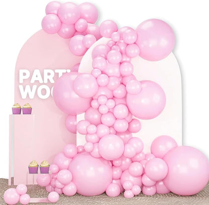 PartyWoo Baby Pink Balloons 100pcs Pastel Pale Light Pink Color | 18 12 10 5 by PartyWoo