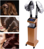 Nano Hair Steamer Professional Ozone Hair Steamer 650W 110V Multifunctional Hair Dyeing Machine with Timer & Adjustable Temperature, Standing Micro Mist Hair Processor for Beauty Salon (Gold)