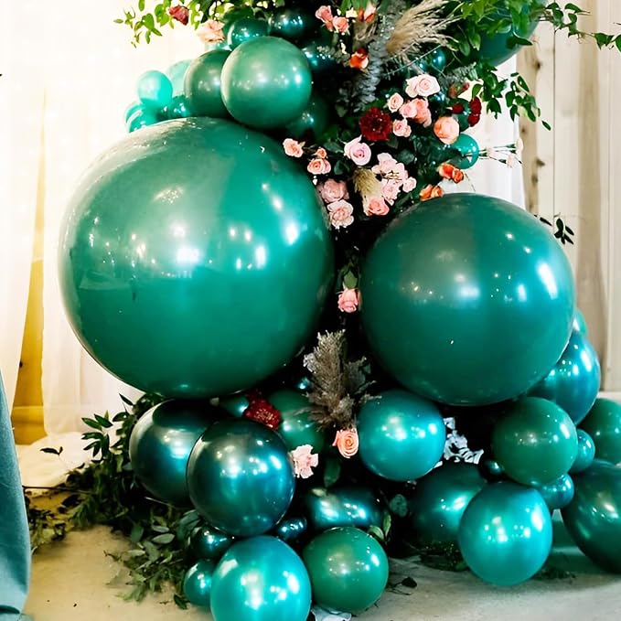 Voircoloria 90pcs Dark Green Balloons Garland Arch Kit, 18 12 10 5 Inch | - Image 4