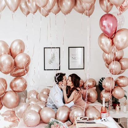 PartyWoo Rose Gold Balloons 20pcs Metallic Chrome Rose Gold Color | 18 Inch - Image 6