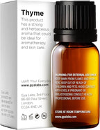 Gya Labs Thyme Essential Oil - 0.34 Fl Oz - for Hair, Skin, Diffuser, Aromatherapy & DIY Candle Making Scent