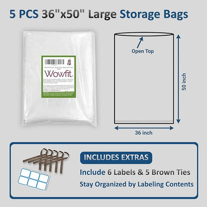 Wowfit Large Storage Bags for Car Seat & Bedding, 5 CT, 1.6 Mil | - Image 2
