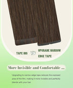 SURNEL Tape in Extensions Human Hair 22 inch #4 Chocolate Brown Tape in Hair Extensions 20 pcs 50g(#4-22)