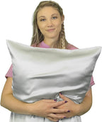 Mulberry Park 30 Momme Silk Pillowcase - Pure Silk Pillowcase for Hair and Skin, Grade 6A Charmeuse Weave Mulberry Real Silk Pillowcase for Luxury Night Sleep - 1 Pc Silver (Standard 20'' x 26'')