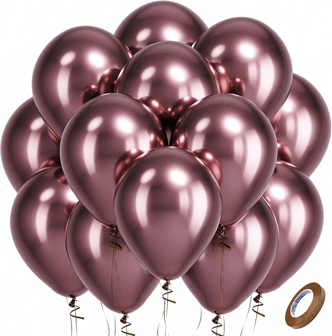 Bezente Copper Latex Round Helium Party Balloons 100 Pack 12 inch | Bronze by Bezente