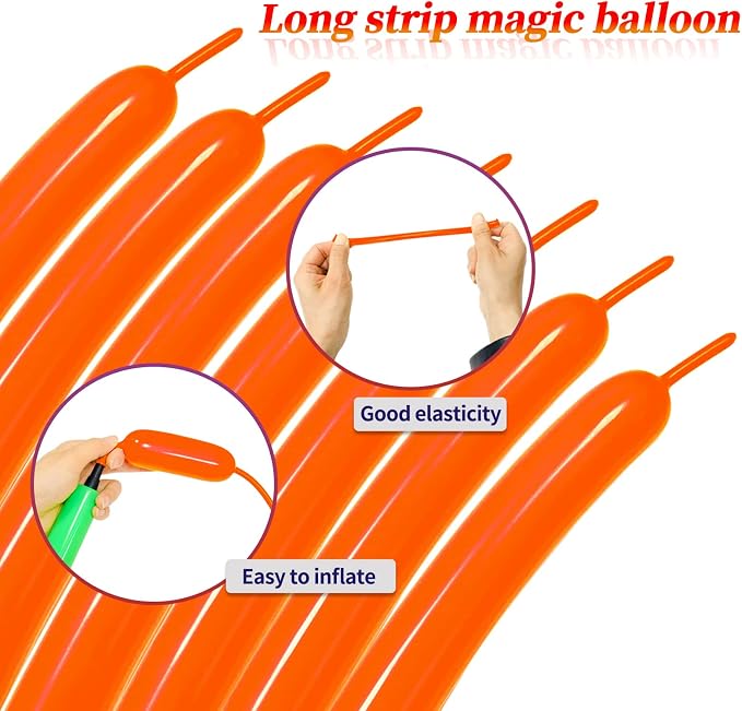 Long Orange Balloons Kit for Kids Party Decor - Image 4