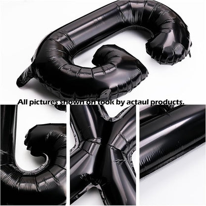 16 Inch 52Pcs Black Letter Balloons Shiny A-Z Foil Balloon Letters | Reusable - Image 2