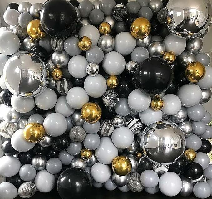 22 Inch Black and Silver Foil Balloons - Image 3