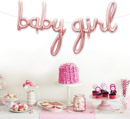 PartyForever Baby Girl Balloon Rose Gold Letters - Image 5